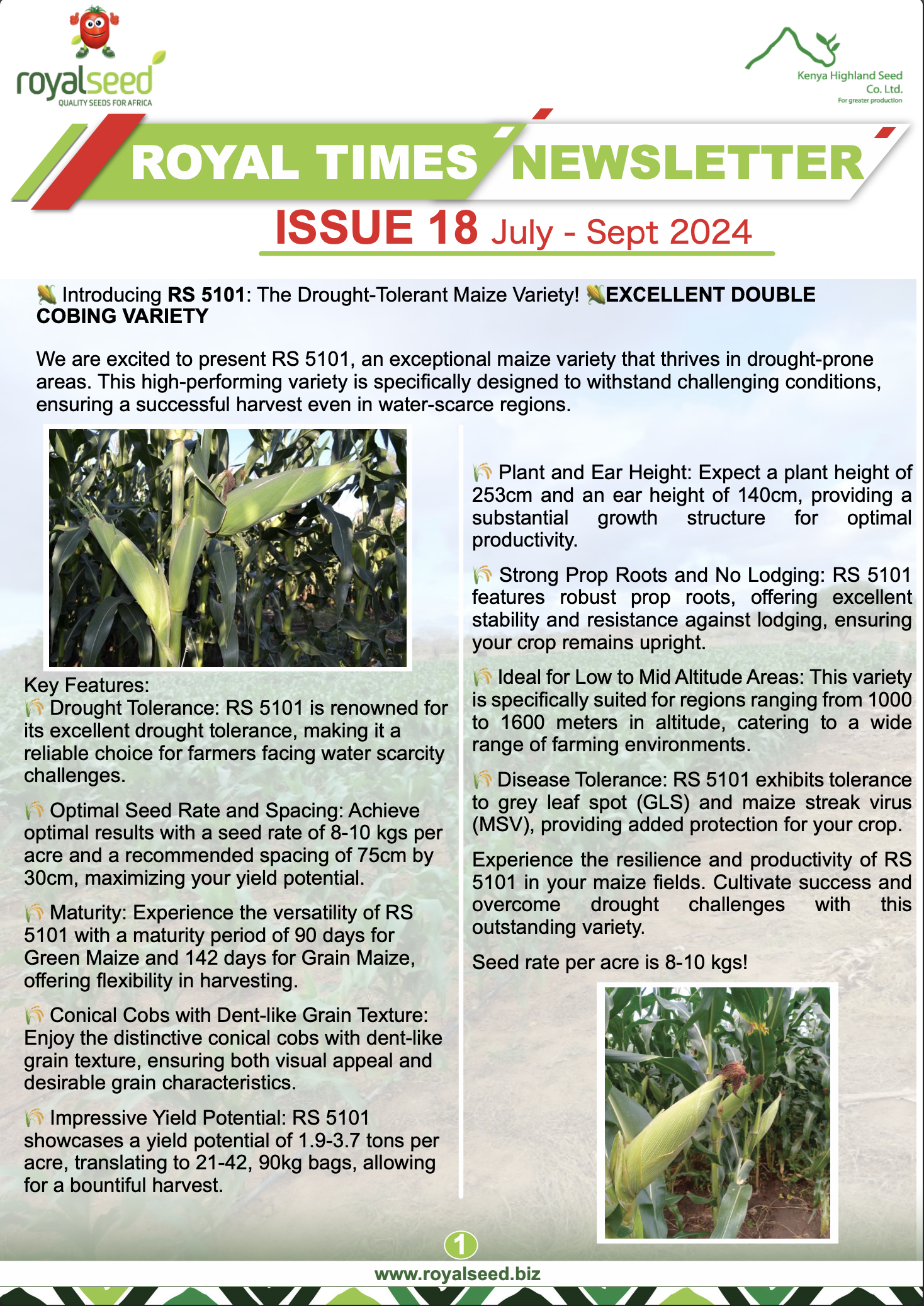 Royal Seeds Newsletter the Royal Times Issue eighteen