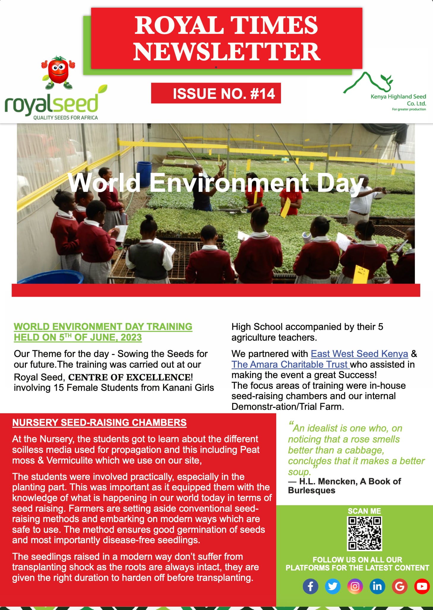 Royal Seeds Newsletter the Royal Times Issue thirteen