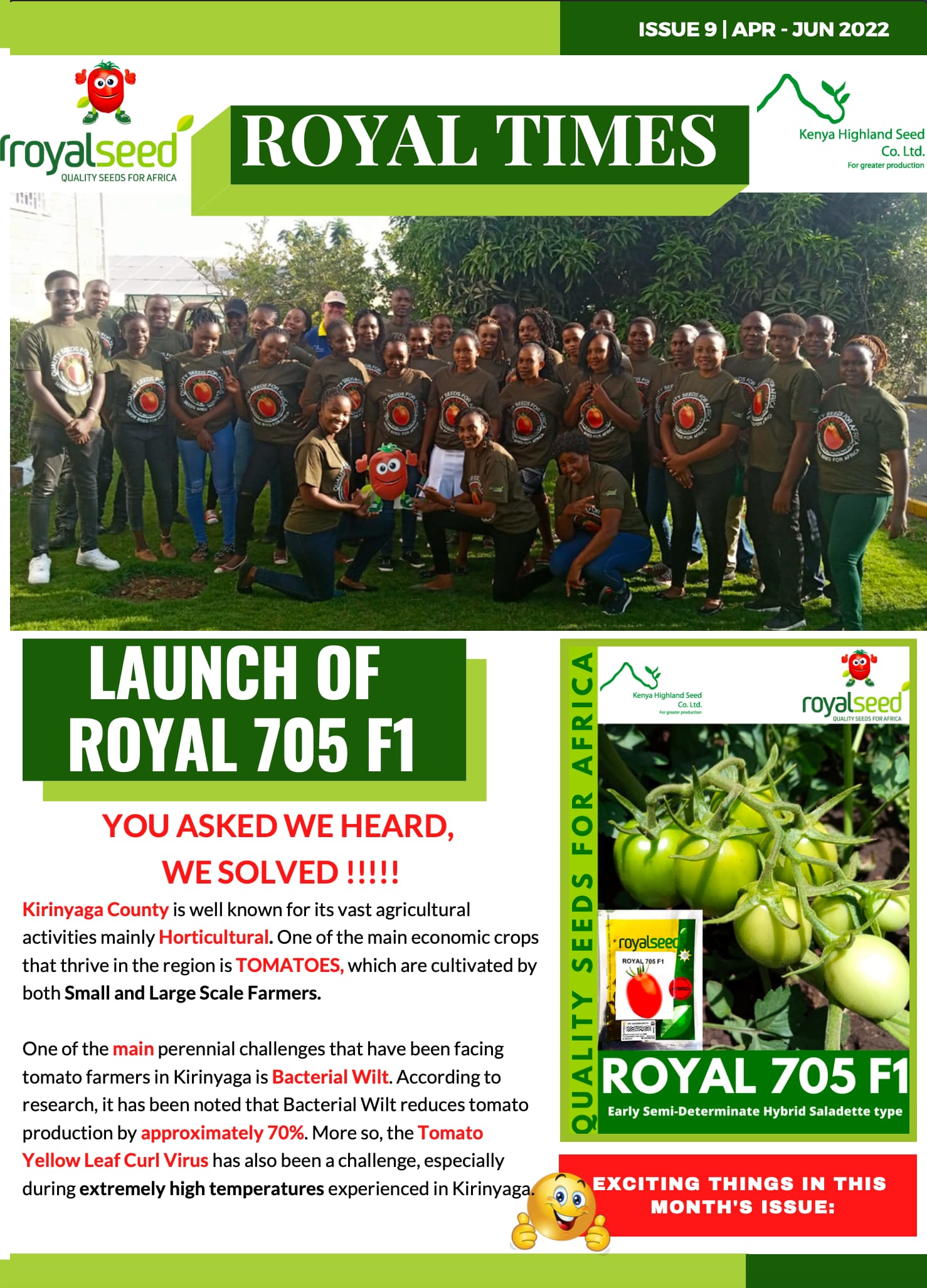 Royal Seeds Newsletter the Royal Times Issue nine