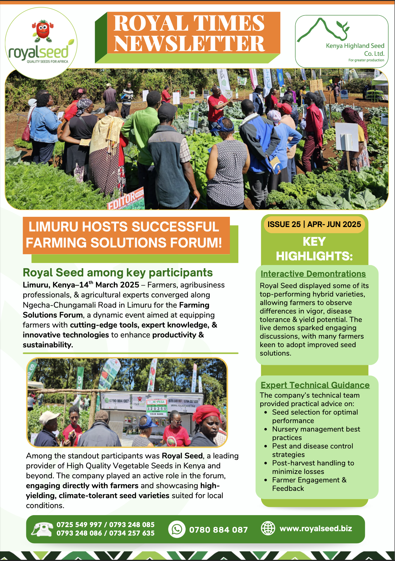 Royal Seeds Newsletter the Royal Times Issue twenty