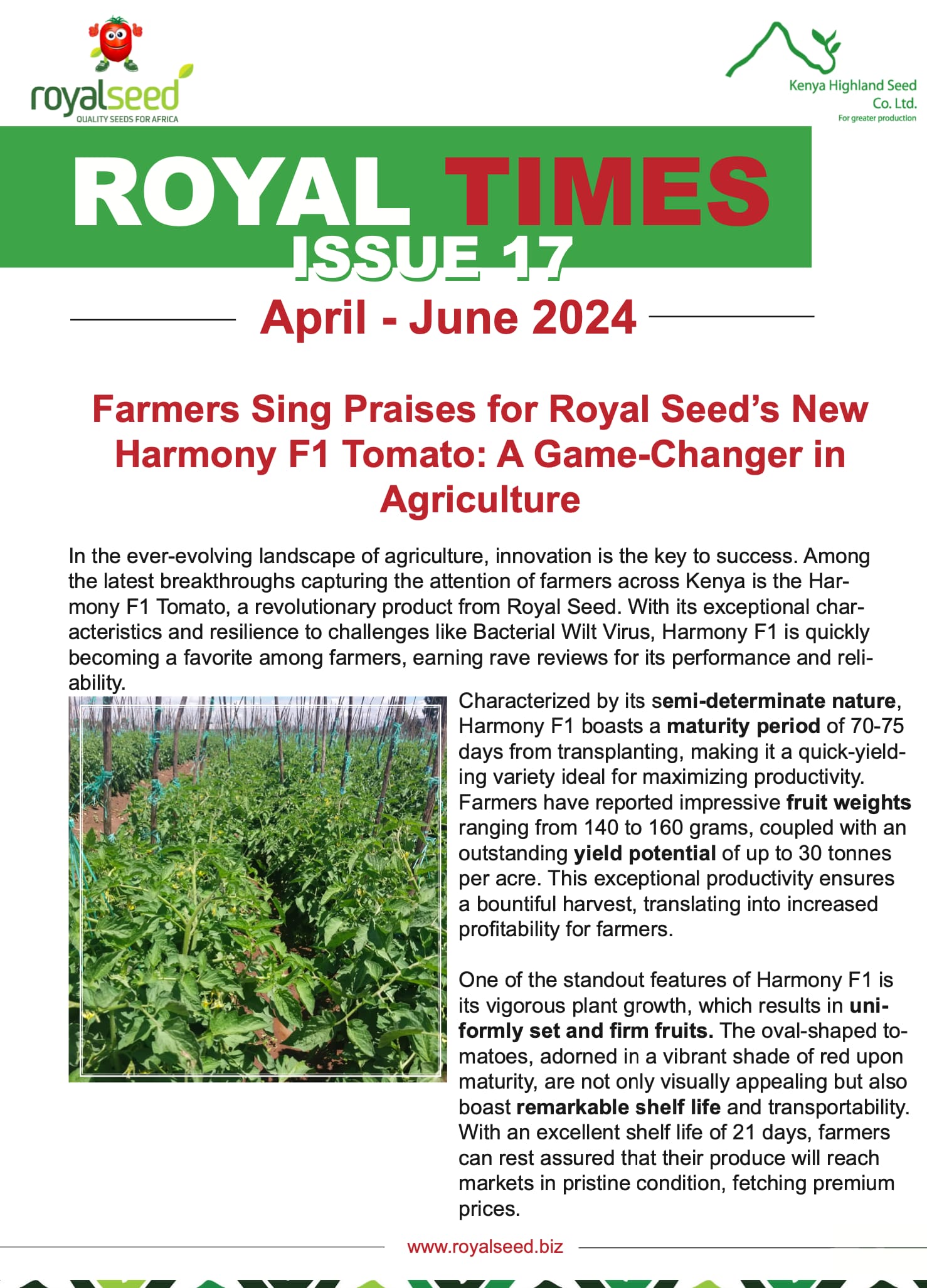 Royal Seeds Newsletter the Royal Times Issue seventeen