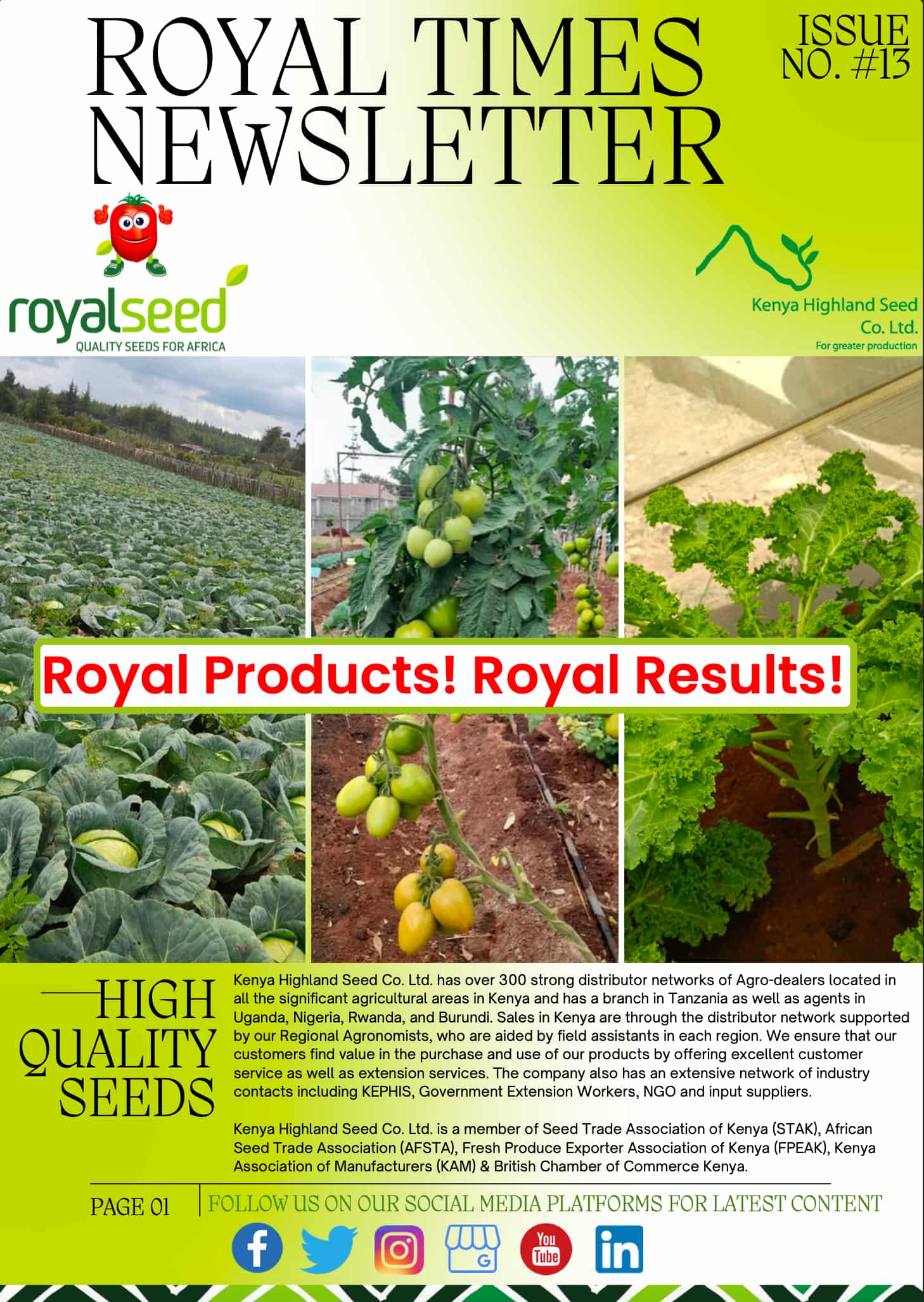 Royal Seeds Newsletter the Royal Times Issue thirteen